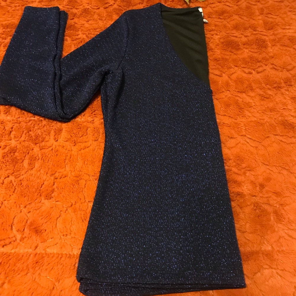 H & M Blue Metallic Long Sleeve Shirt